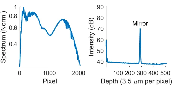 OCT demo spectrum and Ascan.